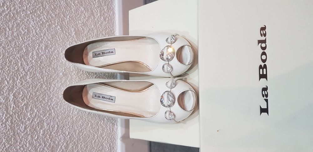 Buty ślubne ivory la boda skóra czółenka skórzane ekskluzywne glamour