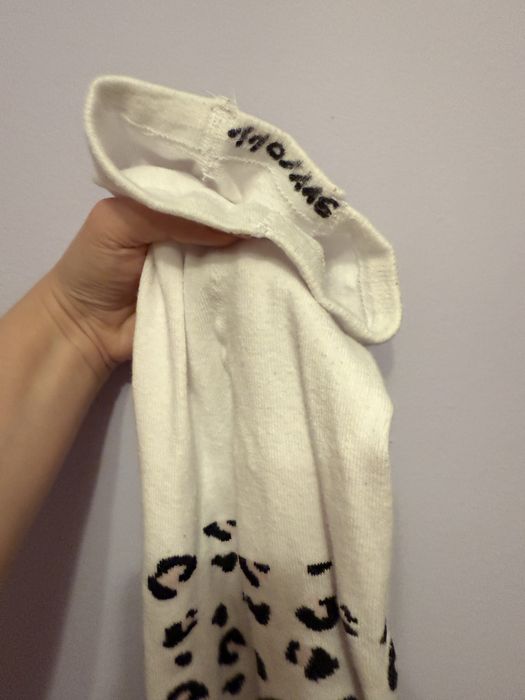 Nowe rajstopy dla dziewczynki dziewczęce w panterke białe czarne wzór