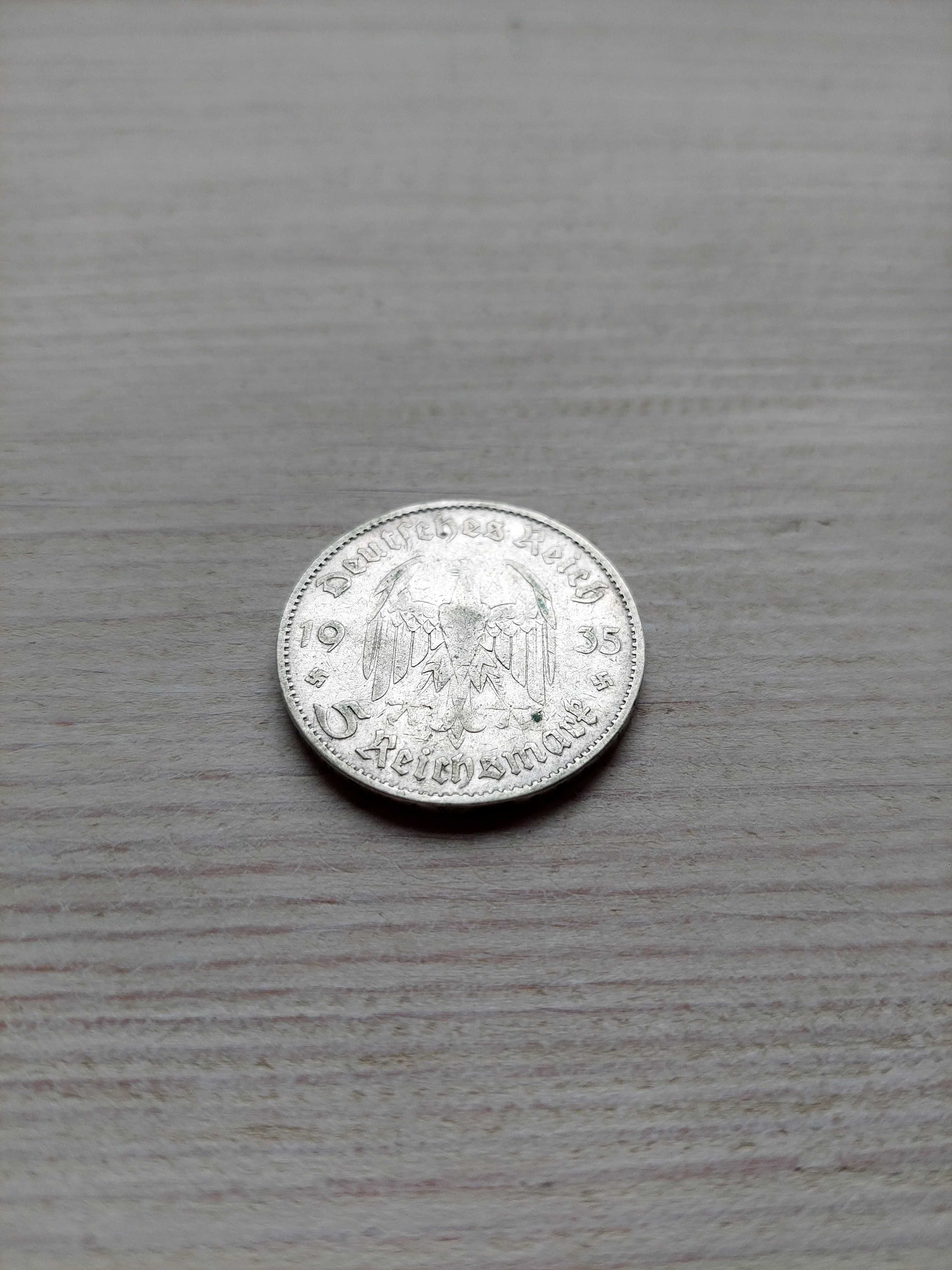 5 marek - Kościół - Niemcy - 1935 rok moneta Srebro Ag 900
