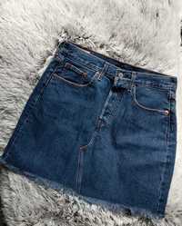 Spódnica Levi's niebieska jeansowa z wysokim stanem mini krótka 29