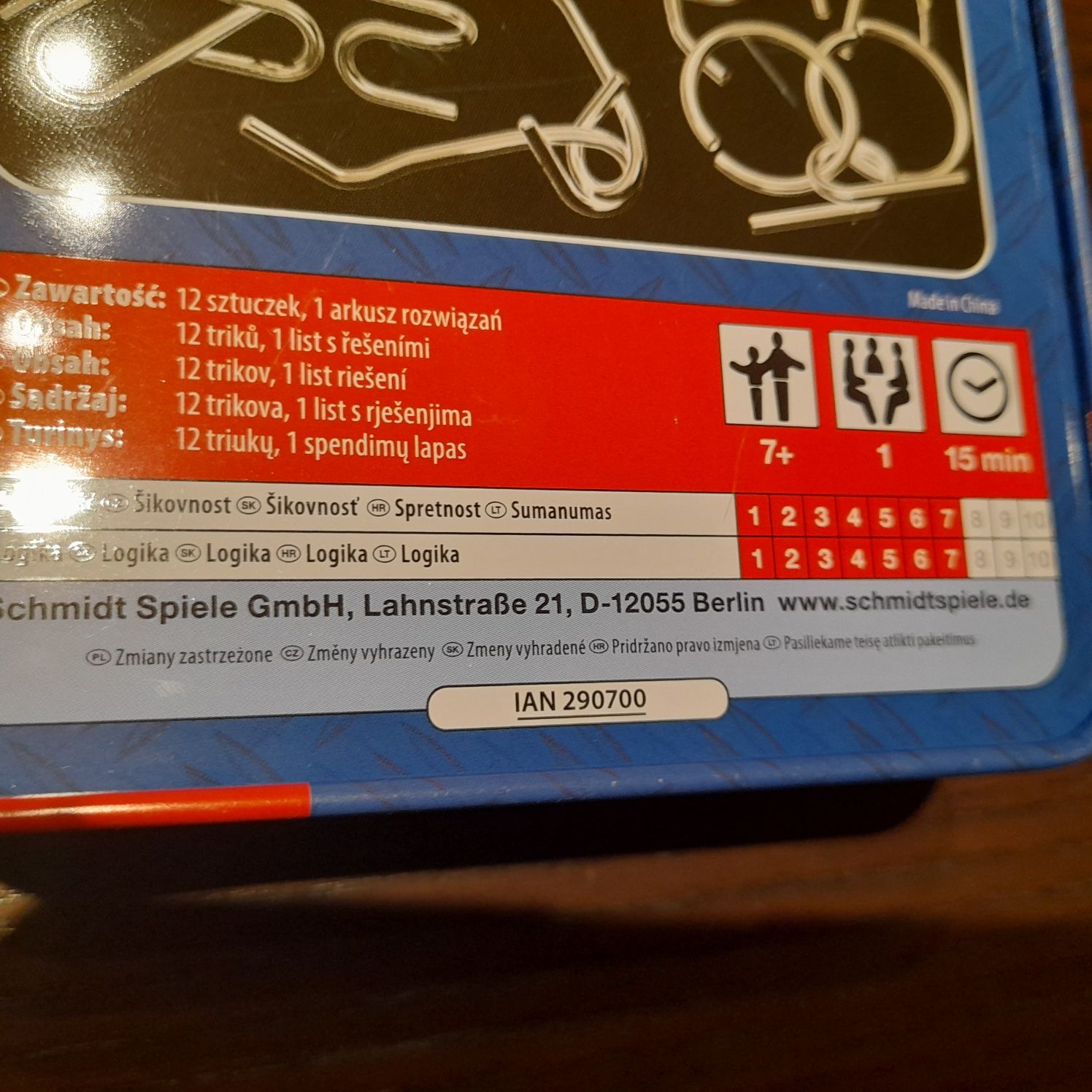 Metalowe łamigłówki Schmidt 12 sztuk nowe