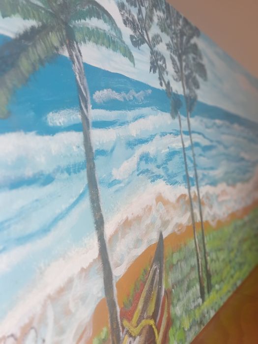 Quadro a óleo pintado á mão