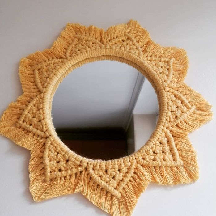 Espelho mandala macrame