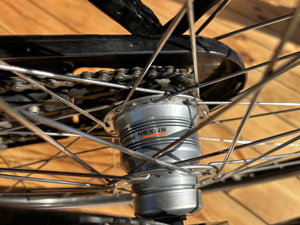 Rower miejski klasyczny holenderski osprzęt Shimano Nexus 7 i pradnica