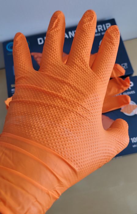 Rękawice, rękawiczki nitrylowe bardzo mocne grip