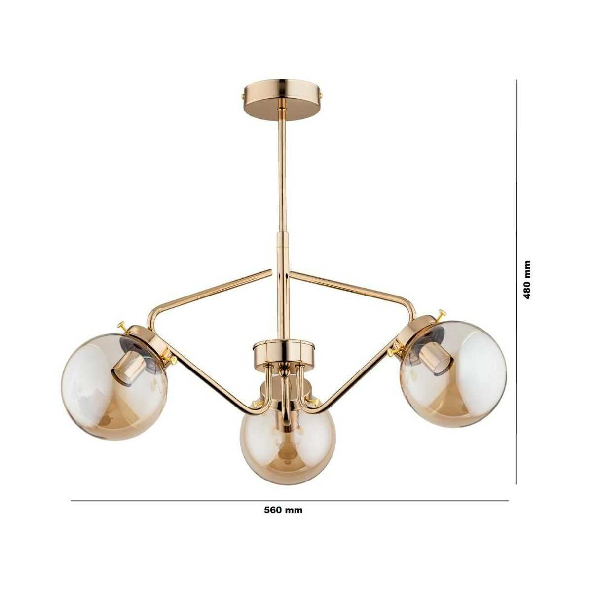 Lampa wisząca Barsum złoty 3 x E14 Alfa