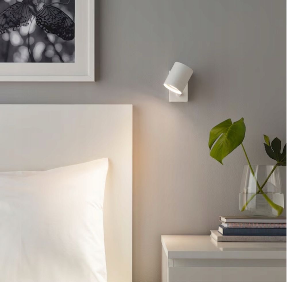 2x IKEA NYMÅNE Kinkiet/lampa do czyt, inst stała, biały