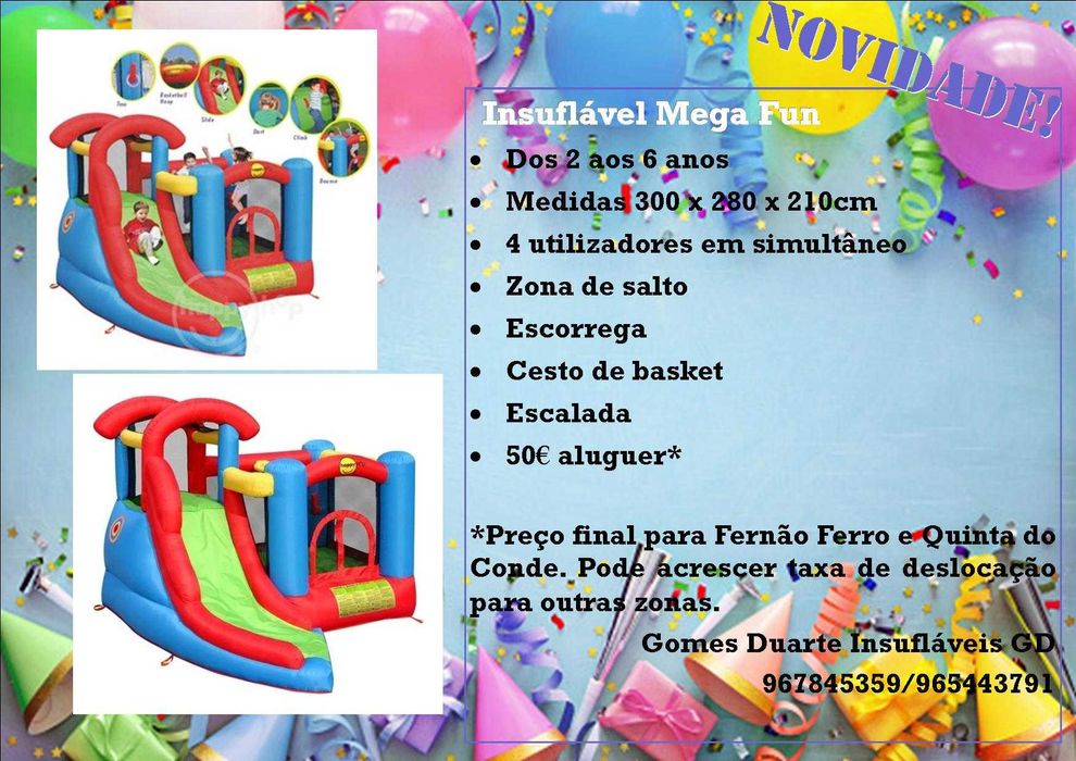 Aluguer de insufláveis LOW COST Festas aniversário