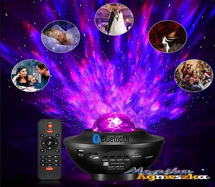 Projektor Laser Led RGB Disco Niebo Gwiazd Głośnik Bluetooth Pilot