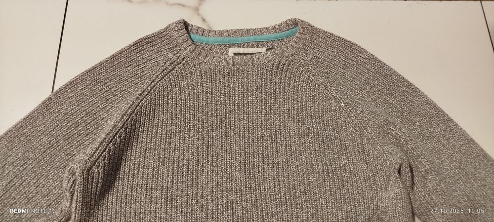 H&M sweter 100% bawełna szary 122 128