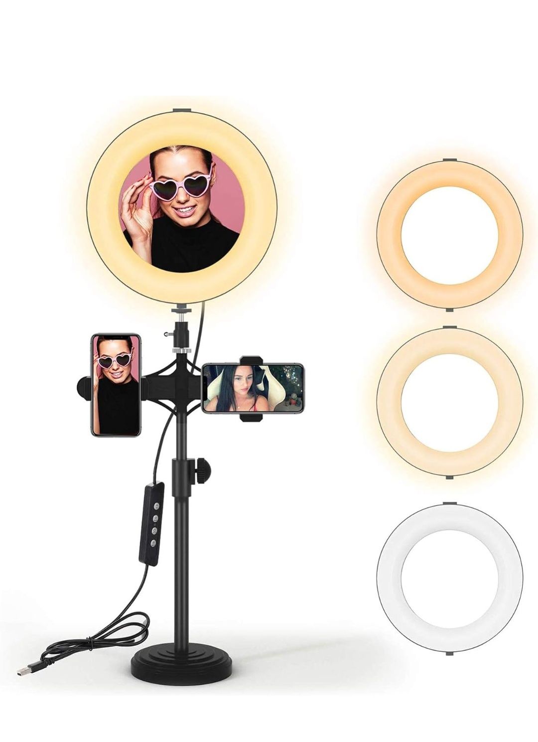 Anel de Luz c/ tripé 80cm para maquiagem selfie suporte telemóvel NOVO