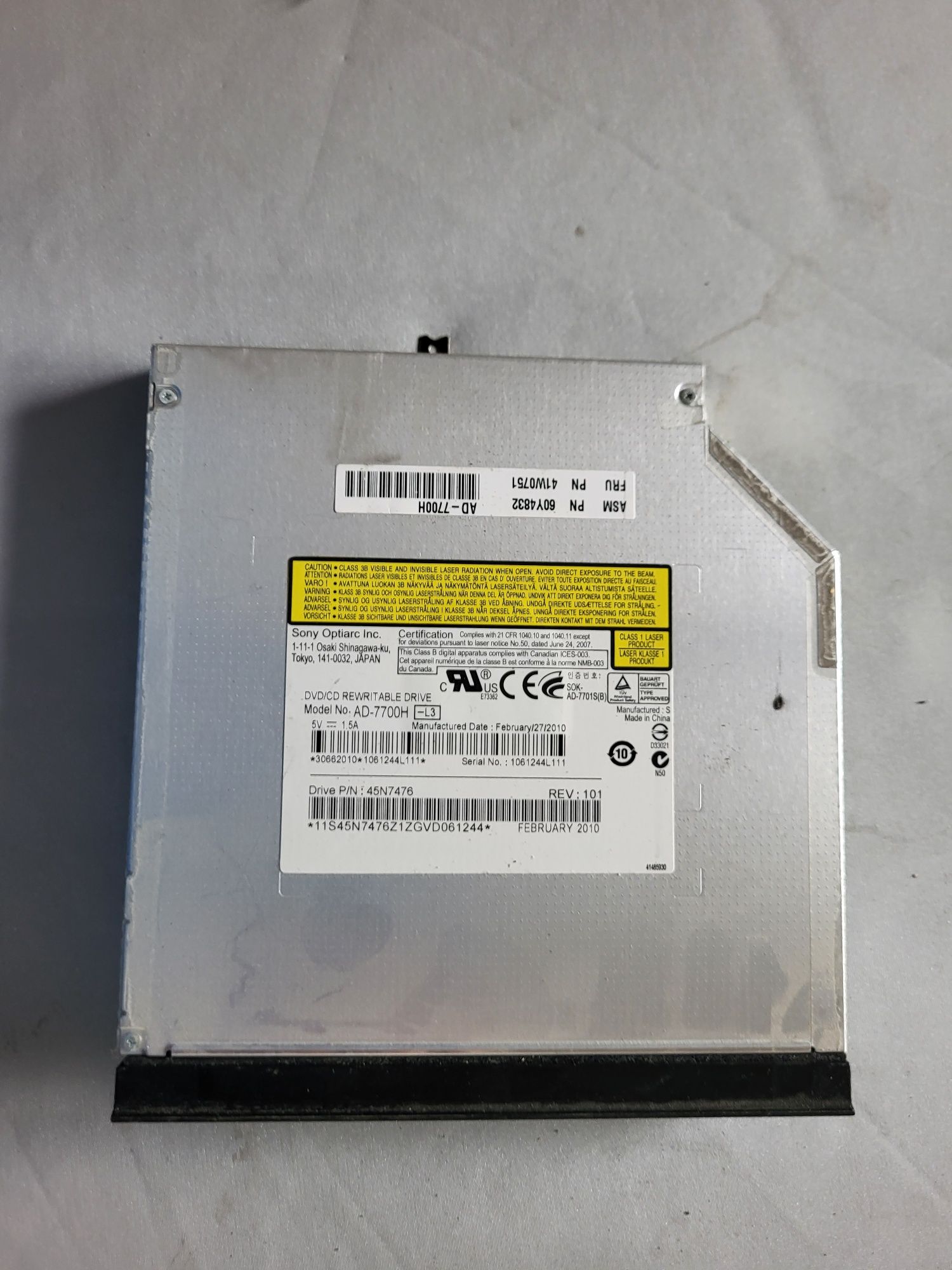 Sprzedam napęd DVD-RW do laptopa Lenovo SL510.
