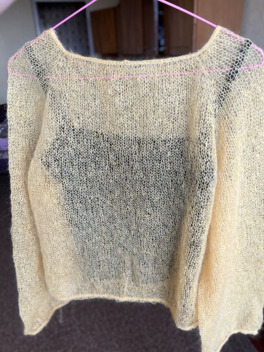 Свитер паутинка из кид мохера желтый размер s\m