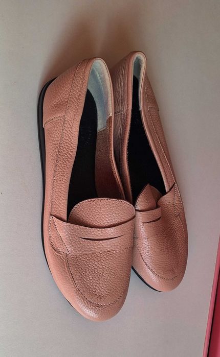 Мокасины  в розовом или пудровом оттенке 38рр женские новые кожа