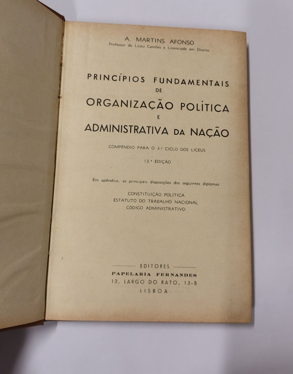 Princípios fundamentais de organização política e administrativa da Na