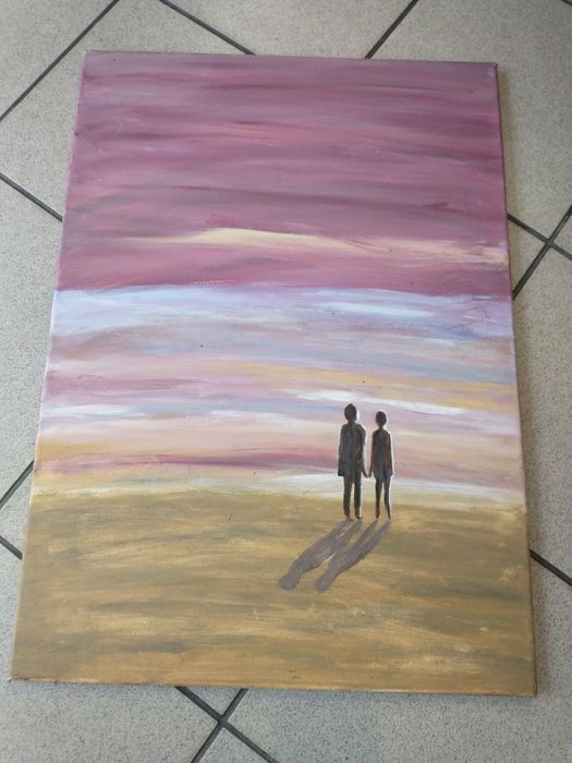 Duży obraz ręcznie malowany