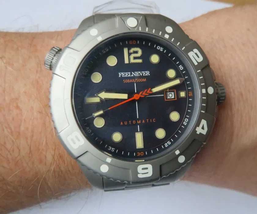 zegarek diver automat duży ciężki wr 500 szafir
