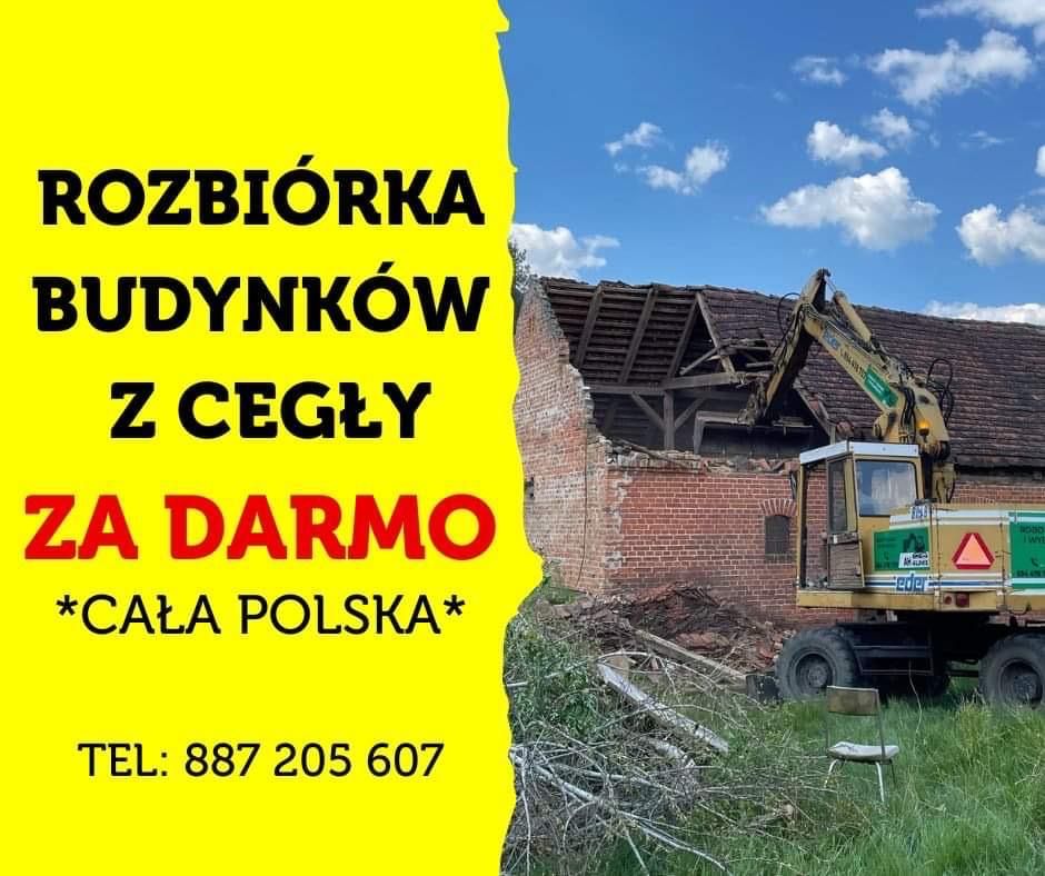 Rozbiórki budynków z cegły za materiał cegła rozbiórka wyburzenia dom