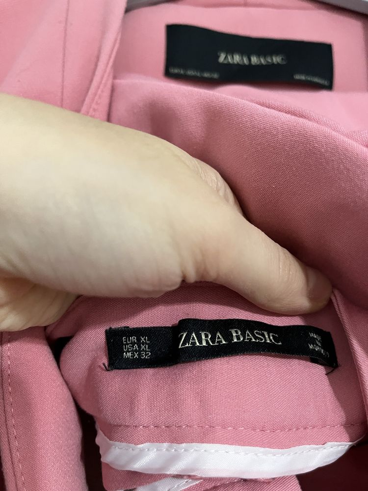 Damski rozowy elegancki garnitur komplet zestaw zara
