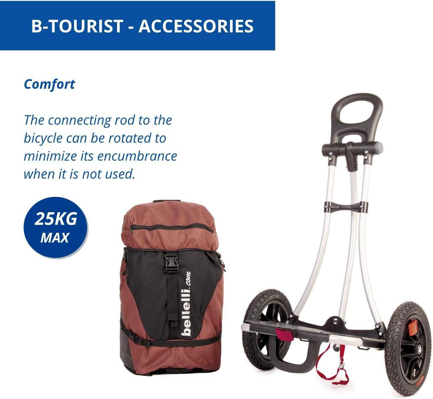 B-Tourist wózek transportowy na rower obciążenie użytkowe 25 kg+TORBA