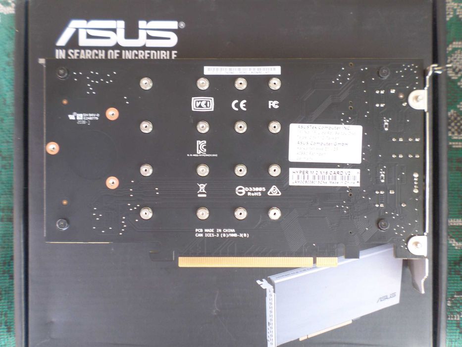 Asus HYPER M.2 X16 CARD V2 4x M.2 NVMe to PCIe Adapter Raid