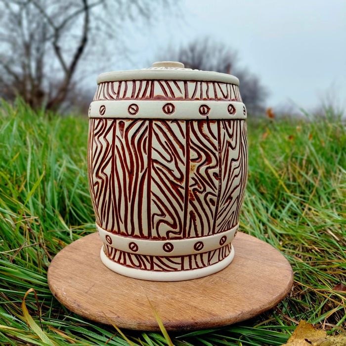 Бочка для соления, квашения, сыпучих, керамика, бочонок, емкость