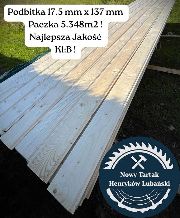 Podbitka Boazeria Deska 17.5mm x 137 4.88m Obicie Kantówki Belka