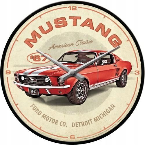 Zegar Ford Mustang Gt 1967 Ścienny Metal Szkło