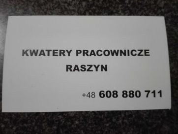 KWATERY Pracownicze Noclegi RASZYN - WARSZAWA Pokoje Dla Pracowników