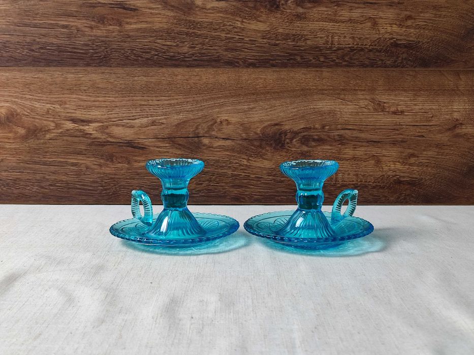 Kaganki , świeczniki HSG Ząbkowice - 406 - turkusowe -Szkło manganowe