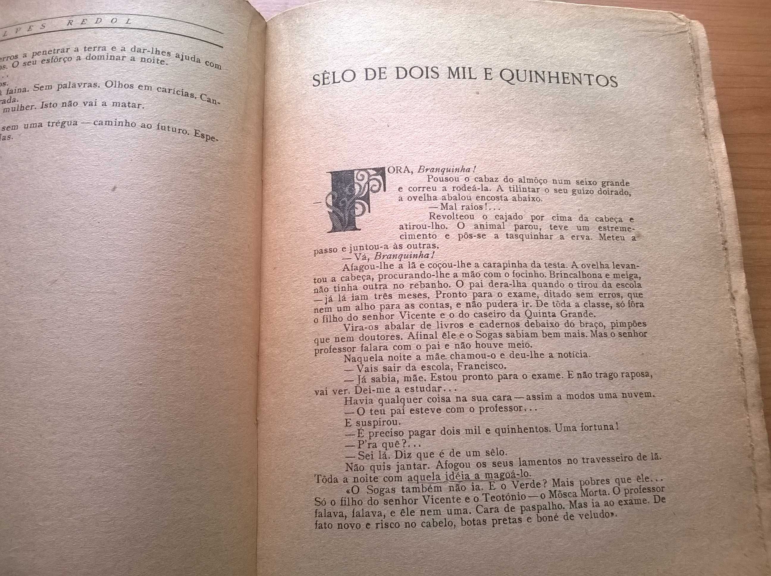Livro com Gaibéus, Marés e Avieiros - Alves Redol