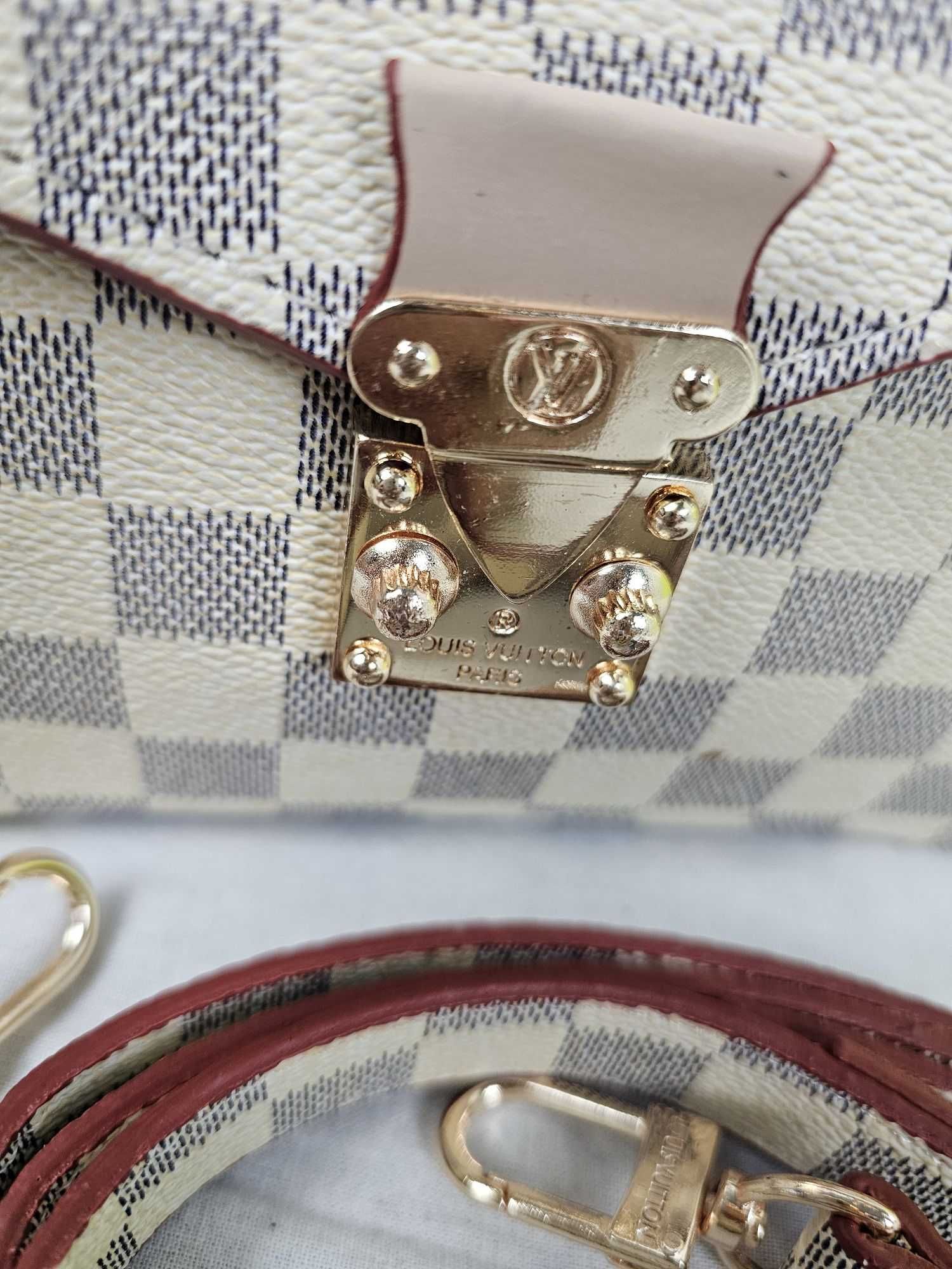 Torba Louis Vuitton metis skórzana biala logowana premium