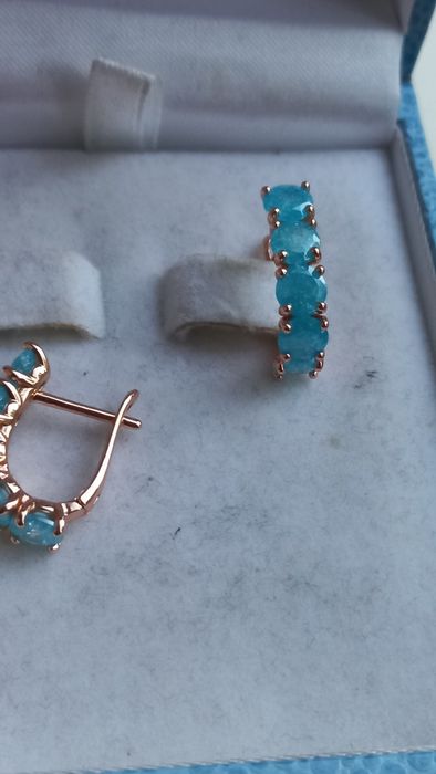 Сережки  з турмаліном  позолота