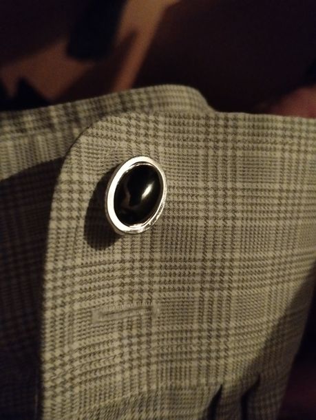 Запонки с гематитом+зажим для галстука.