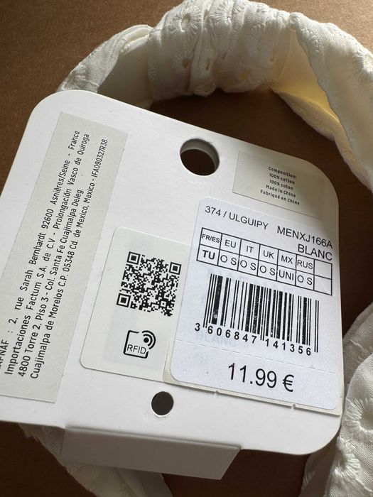 Opaska do włosów NAF NAF z bawełnianym haftem