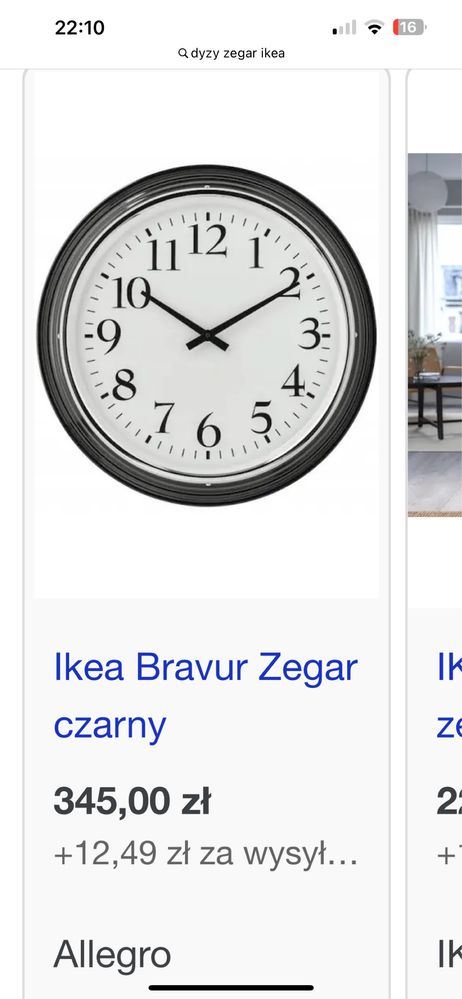 Sprzedam duzy zegar ikea bez wad