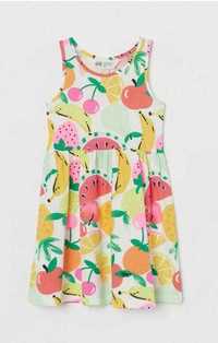 Сарафан бавовняний сукня принт фрукти h&m