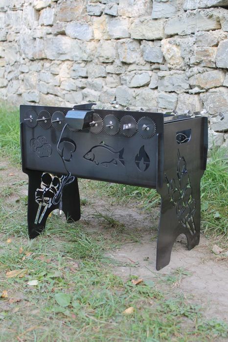 Мангал автоматичний з шашличницею і мотором на 8 шампурів Супер ціна!