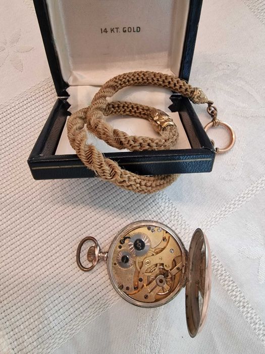 Relogio de bolso Prata e Ouro