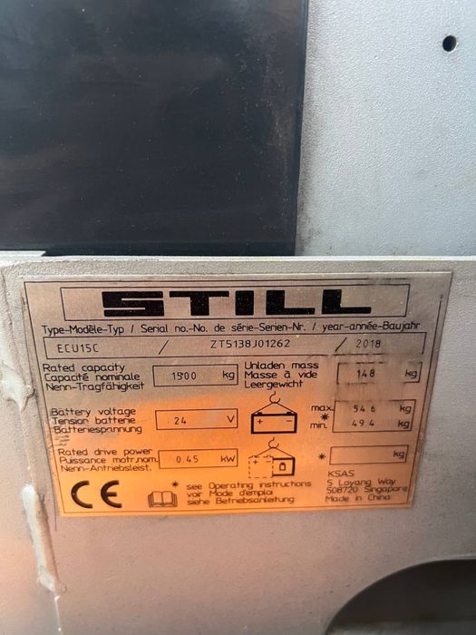 Електричний візок, рохля (рокла), навантажувач STILL ECU15C