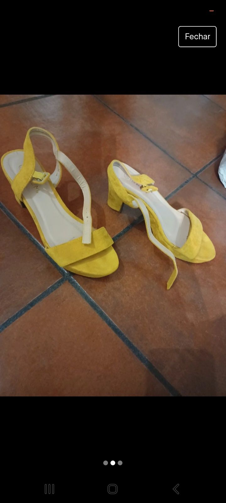 Sandálias amarelas,Tamanho 38,como novas