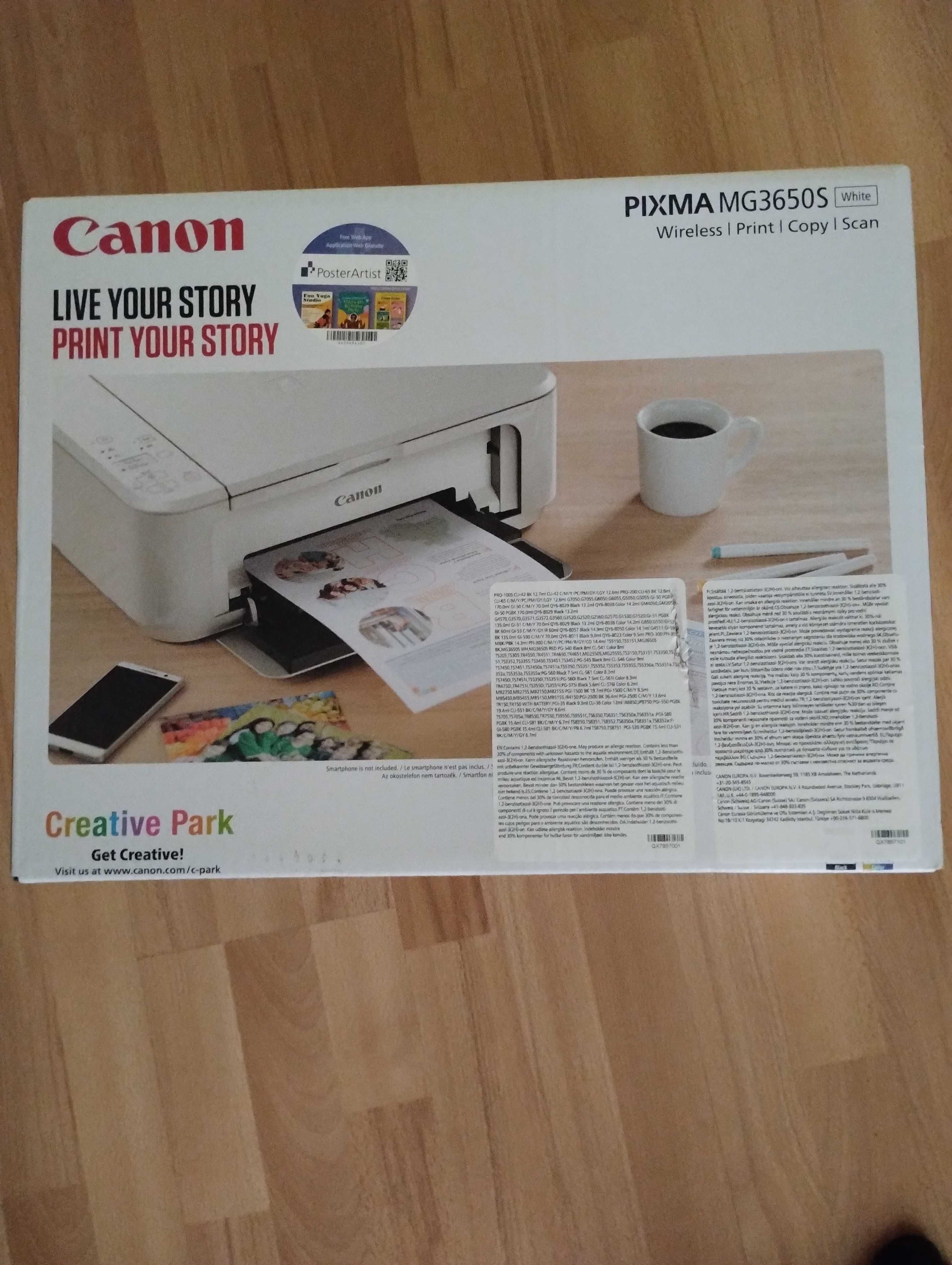 NOWA Drukarka / urządzenie wielofunkcyjne CANON PIXMA MG3650S