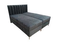 Łóżko kontynentalne tapicerowane 140x200 materac+2 pojemniki,nogi 13cm