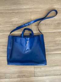 Mala Uterque Pele Azul Tote