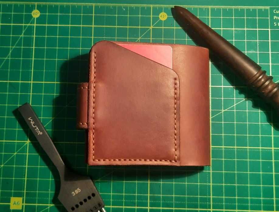 кожаный кошелек с монетницей шкіряний гаманець пормоне ручная работа