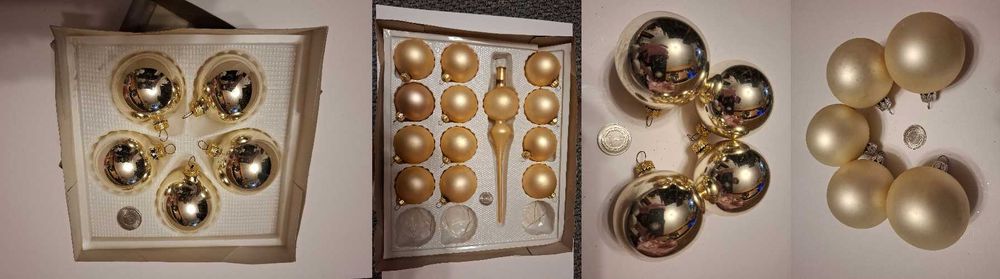 Bombki choinkowe stare, szklane, ręcznie robione, 150 szt.