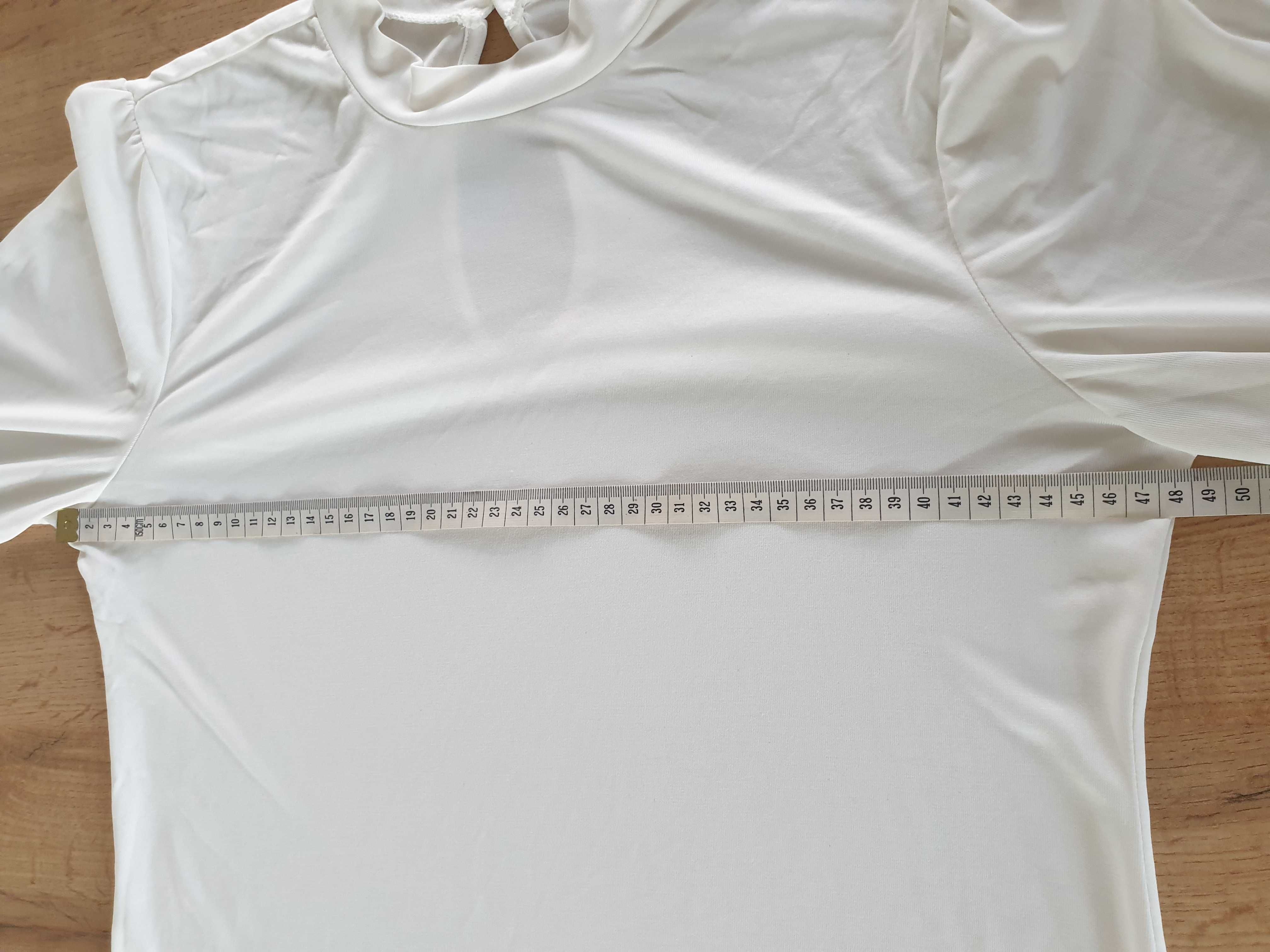Biała bluzka z lekko bufiastymi rękawami, 70% modal, Only, rozmiar M