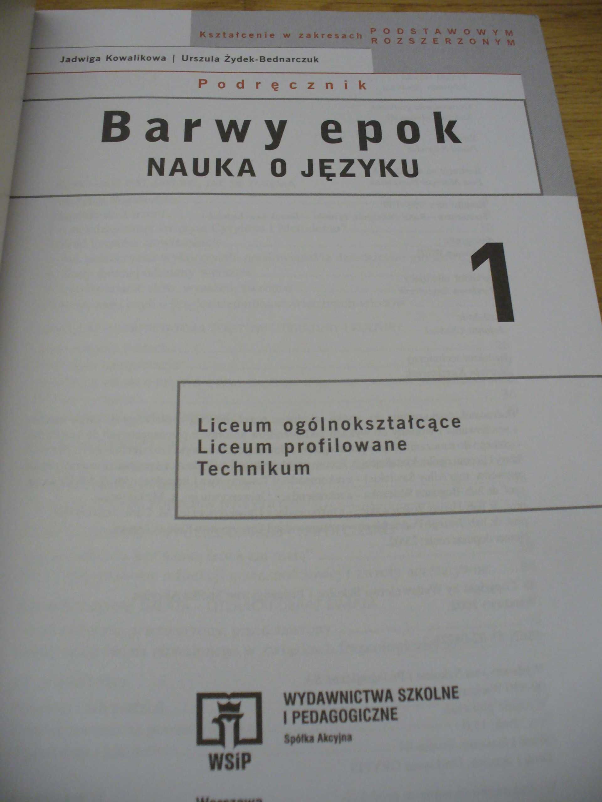 Książki Język Polski Barwy Epok podręcznik liceum podręczniki