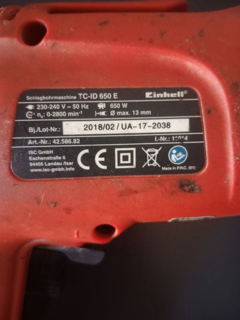 Дрель шуруповерт Einhell з ударом