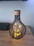 Lampka LED na baterie loft czarny metal